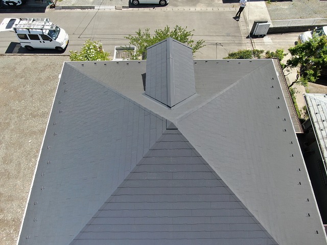 南アルプス市　屋根塗装　完成写真